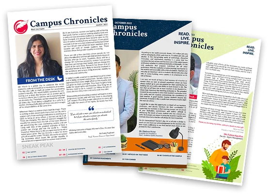 Recent issues of the Campus Chronicles student magazine