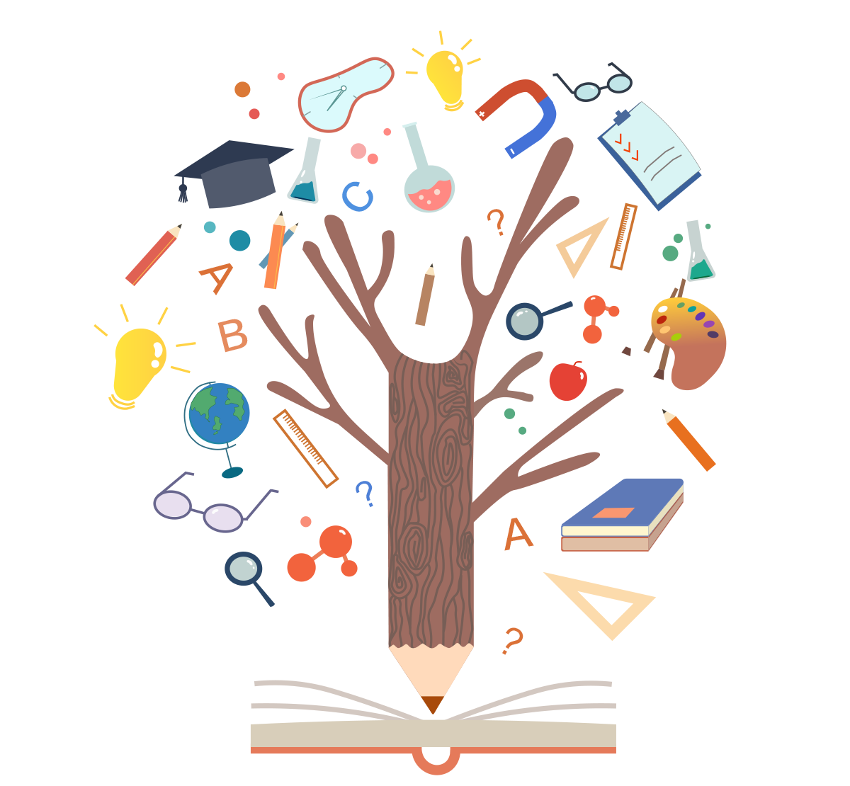 —Pngtree—knowledge tree pencil books stationery_4346186